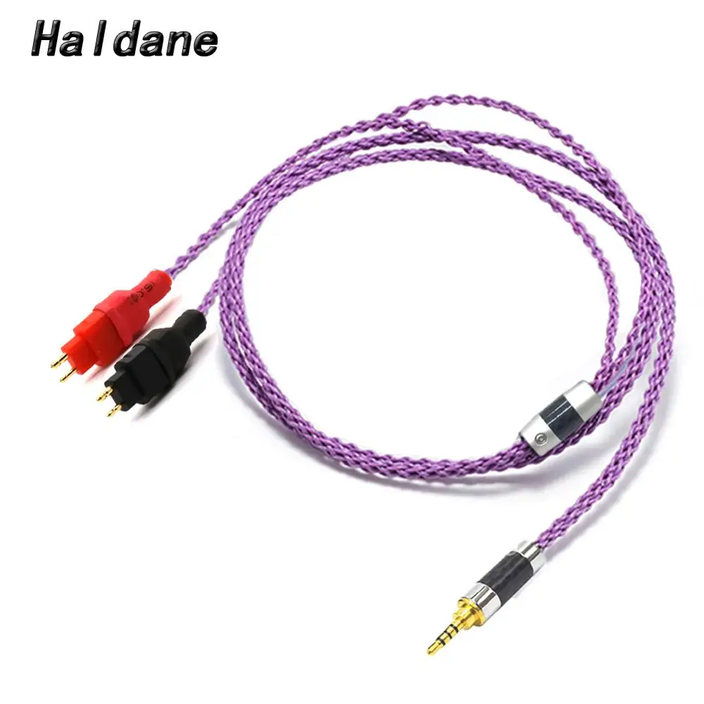 Haldane HIFI 8cores x19x0.08mm Strieborné Pozlátené Slúchadlá Nahradenie Upgrade Kábel pre HD600 HD650 HD525 HD545 HD565 HD580 HD6XX