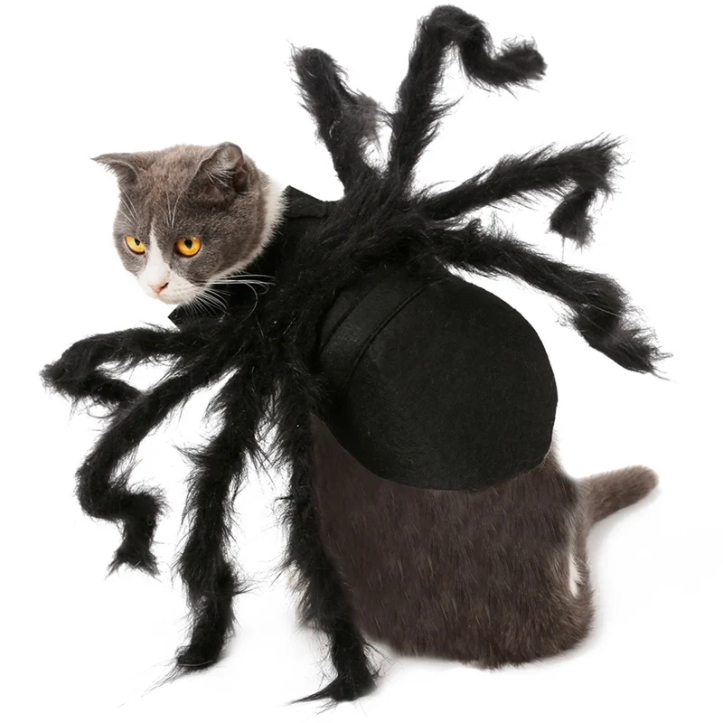 Halloween Mačka Kostýmy pre Malé Psy Spider dresing Oblečenie Hrôzy Dlho Kožušiny Nohy Vtipné Kostýmy pre Mačky Chihuahua Yorkie