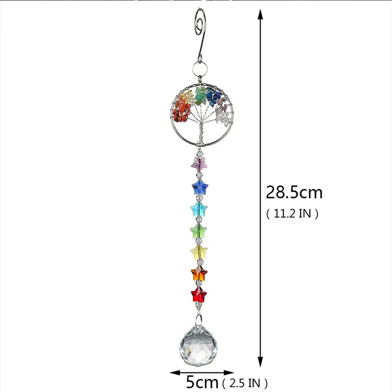 H&D Strom Života Crystal Prism Loptu Suncatcher Rainbow Maker Luster Dekor Čakra Okno Garden Visí Prívesok Ornament