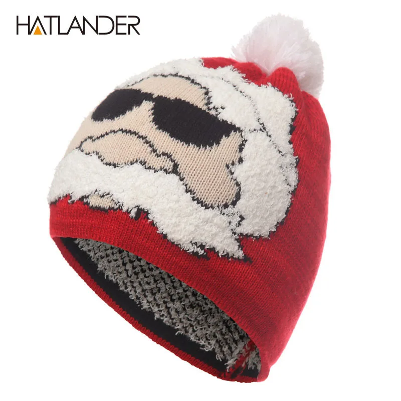 [HATLANDER]Rodič-dieťa Vianočná čiapka zimná háčkovanie pletené čiapky vonkajšie teplú čiapočku muži ženy skullies červená kapoty spp pre deti