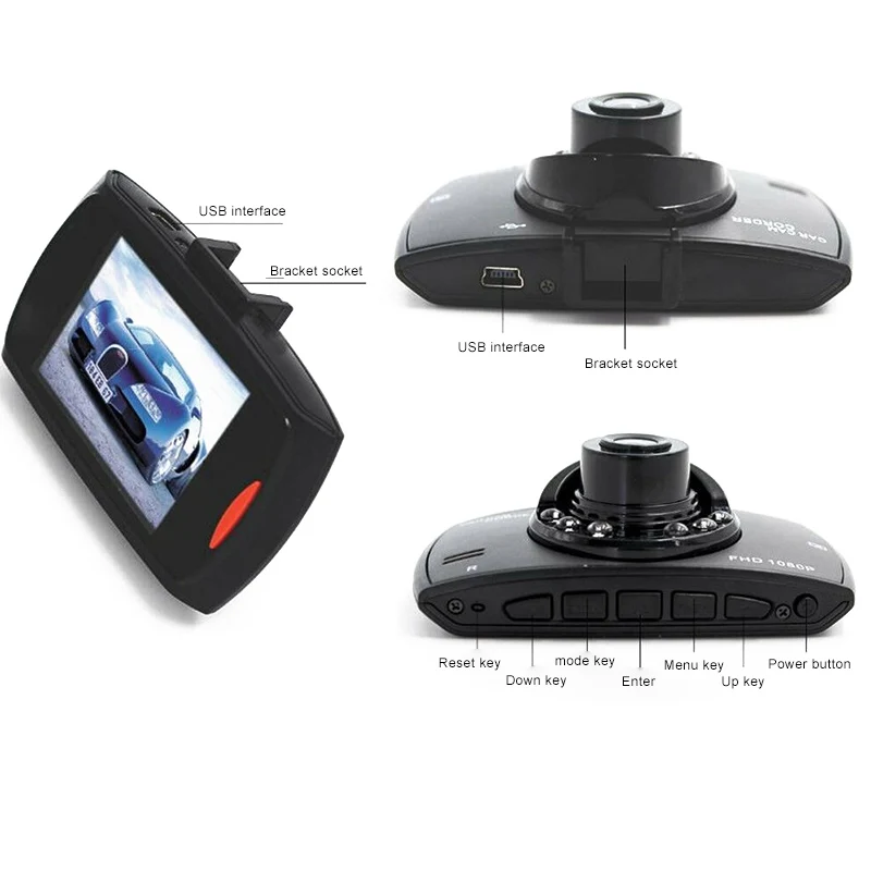 HD 2.2 inch LCD Auto 1080P DVR Vozidla, Kamera, videorekordér Nočné Videnie Dash Cam FKU66