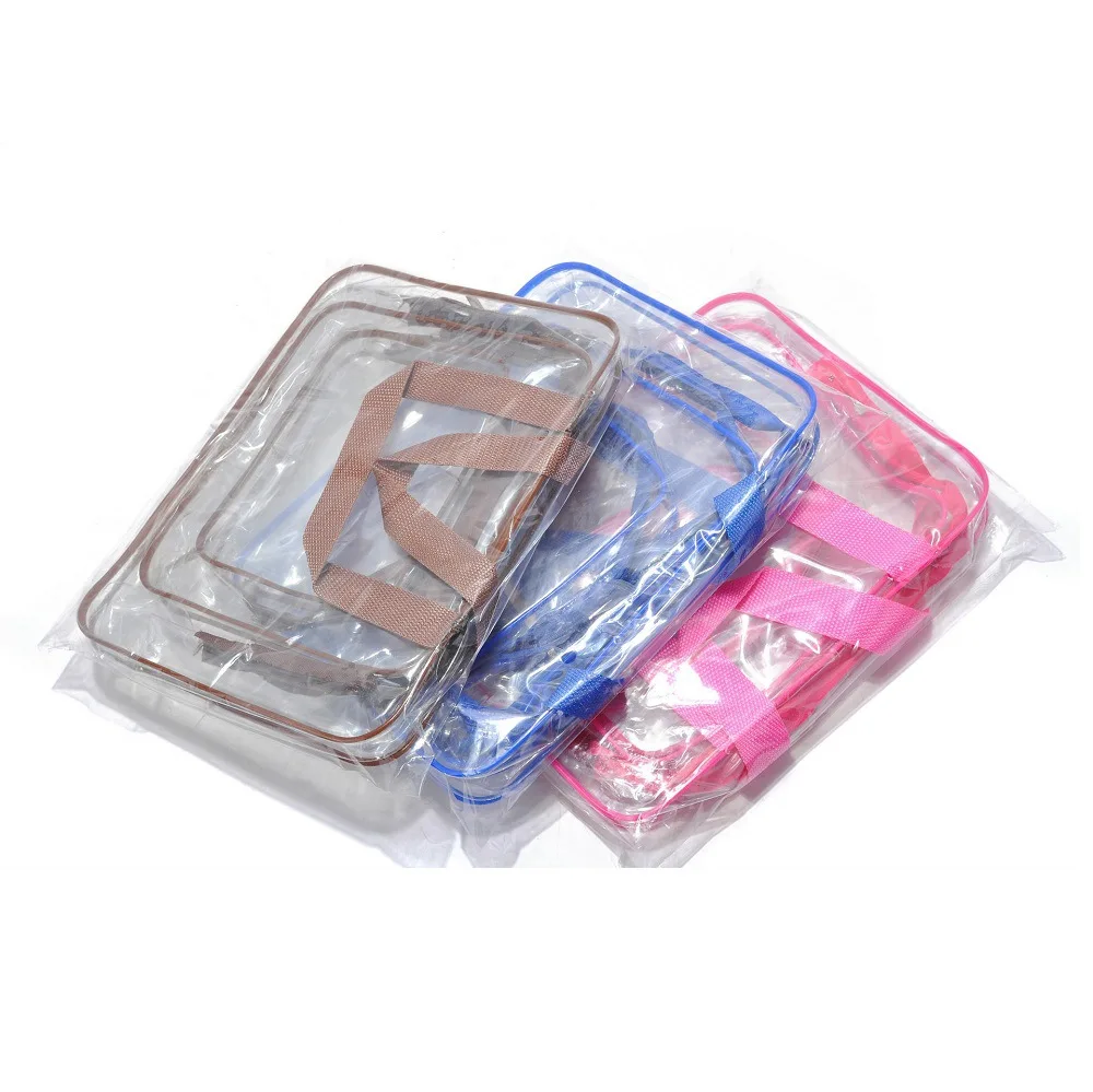 HLDAFA 2020 3ks Sada PVC Cestovná Taška Ženy Transparentné Skladovanie Taška Zip Lock Plastového Vrecka Nepremokavé Umývanie make-up Taška Kozmetická Prípadoch