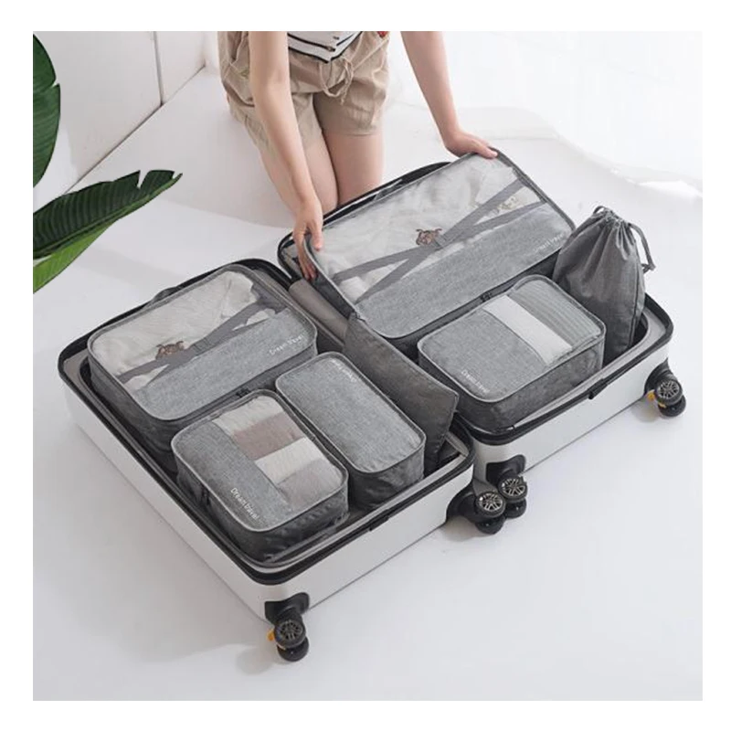 HMUNII módne doplnky na cestovanie balenie skladovanie taška 7 sady skladovanie tašky, spodná bielizeň, obuv cestovné nepremokavé wash bag