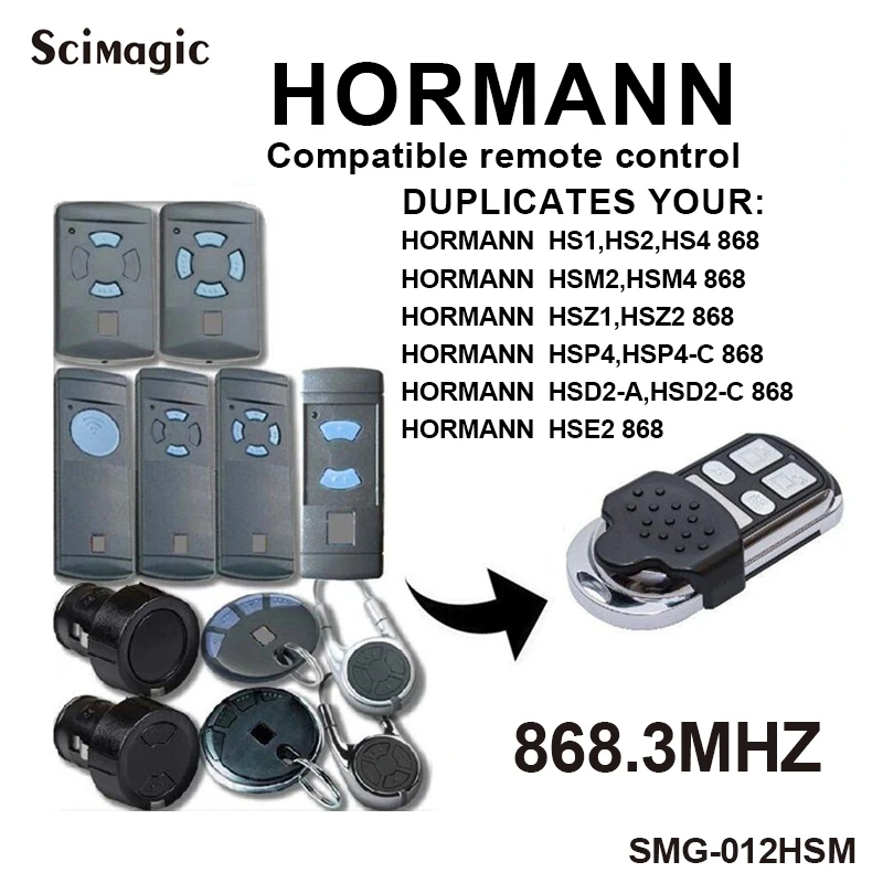 HORMANN 868 MHz garážové brány otvárač brány, kontrola, ovládanie Hormann hs1,hs2,hs1,HSM2,HSM4,hse2,hsz1,hsz2,hsp4,hsd2-A,hsd2-c 868
