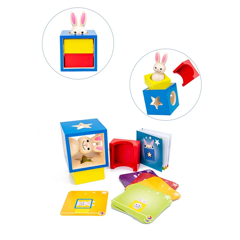 Hračky pre deti Králik Magic Box kocky Drevené Hračky Pre Deti Zvierat Geometrické Monterssori Vzdelávacie Narodeniny Darček pre Deti