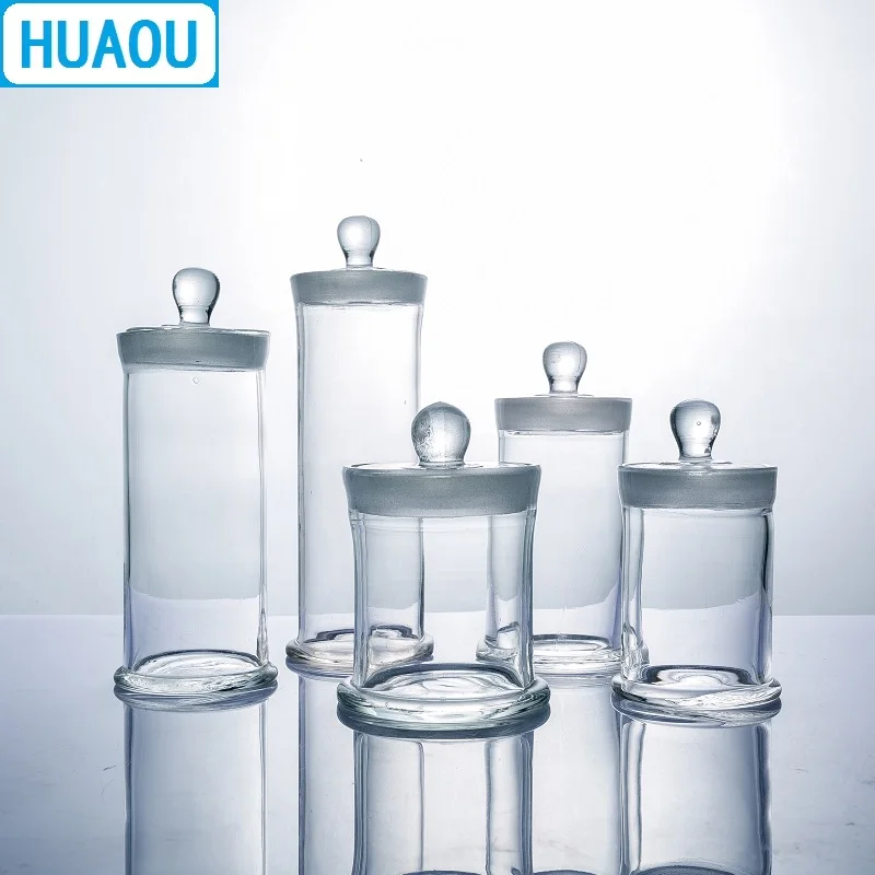 HUAOU 75*150mm Vzor Jar s Gombík a Zem-V Sklenenou Zátkou Lekárske Formalin Formaldehyd Displej Fľašu