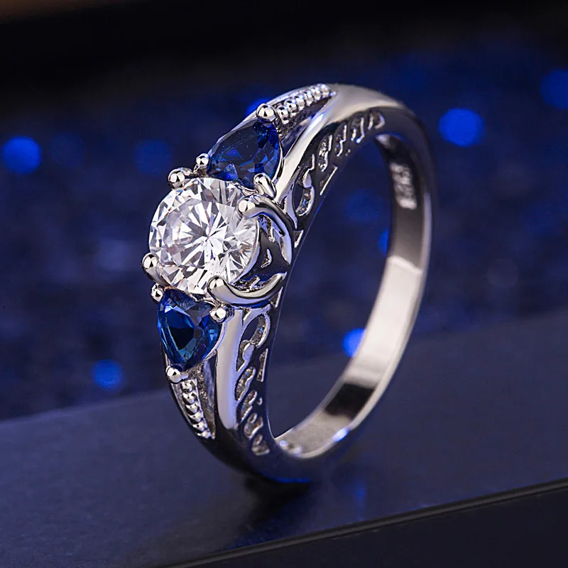 HuiSept Luxus, Šarm, Krúžok pre Ženy 925 Silver Šperky Sapphire Zirkón Drahokam, Prstene, Svadobné Doplnky Zapojenie Ozdoby
