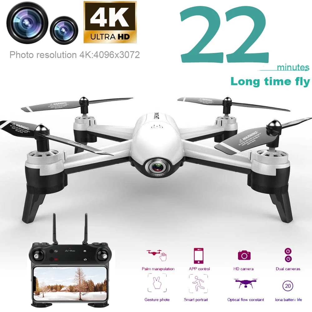 Inovovaný 4K selfie SG106 RC Drone s dual Camera HD vrtuľník na diaľkové ovládanie smart postupujte podľa optický tok rc Lietadla Quadcopter