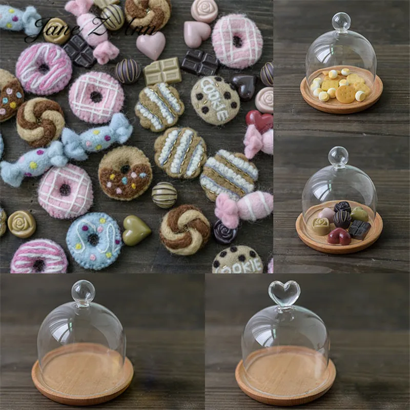 Jane Z Ann vlnená plsť novorodenca simulácia cookie prstencového cukrovinky, čokoláda Mini fotografie rekvizity kreatívne štúdio strelecké položky