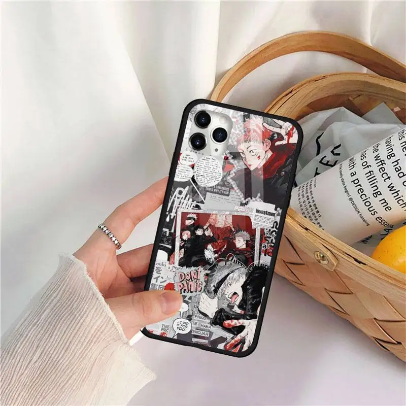 Japonsko, Anime Jujutsu Kaisen Telefón Prípade Tvrdeného skla Pre iphone 11 12 PRO MAX X XS XR 5C 6 6 7 8 plus