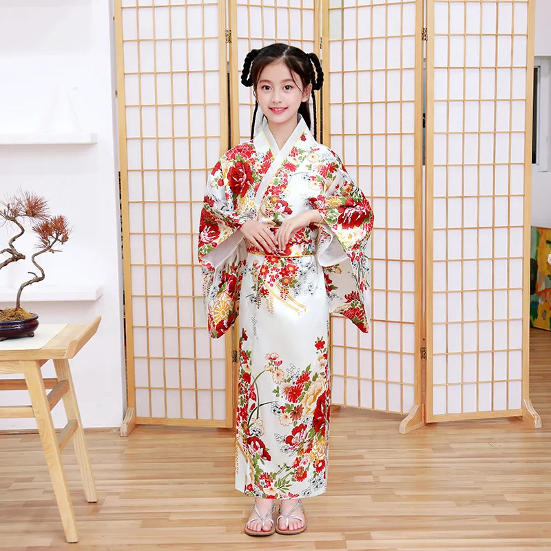 Japonský Štýl Dievčatá Tradičné Kimono Deti Pôvodnej Ao Dai Yukata Svadobné Šaty Deti Tanec Haori Harajuku Cosplay Kostýmy