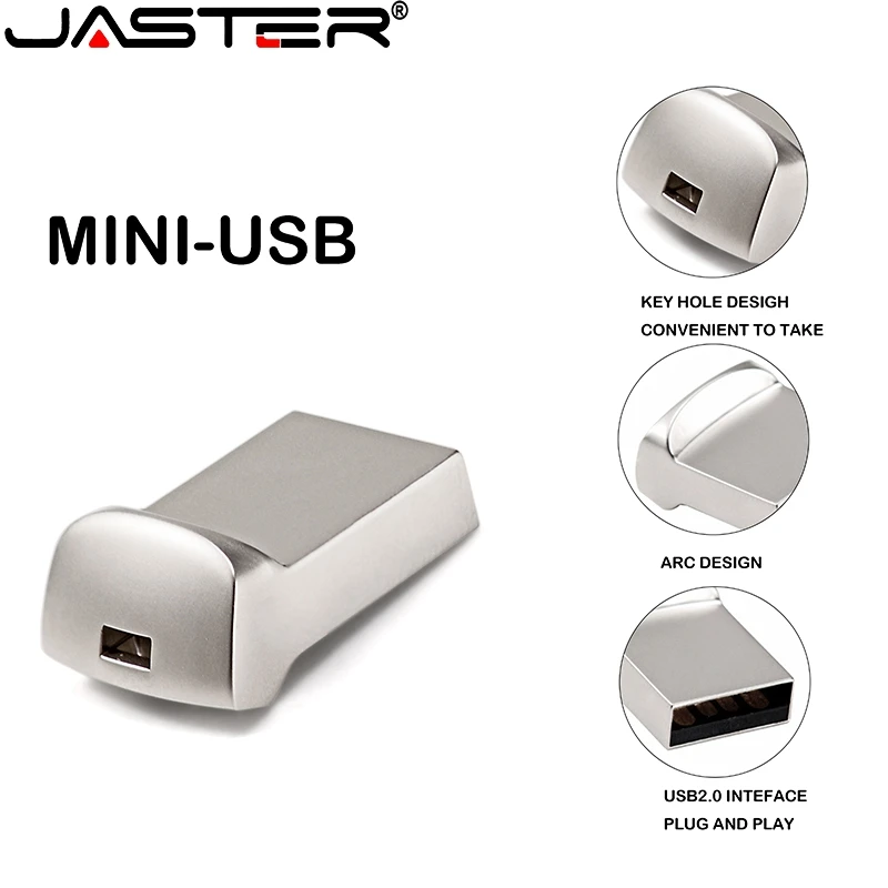 JASTER Mini Metalen Usb Flash Disk 4G 8G 16 Gb, 32 Gb, 64 Gb Personaliseren Pero Disk Usb memory Stick U Schijf Darček Vlastné Logo