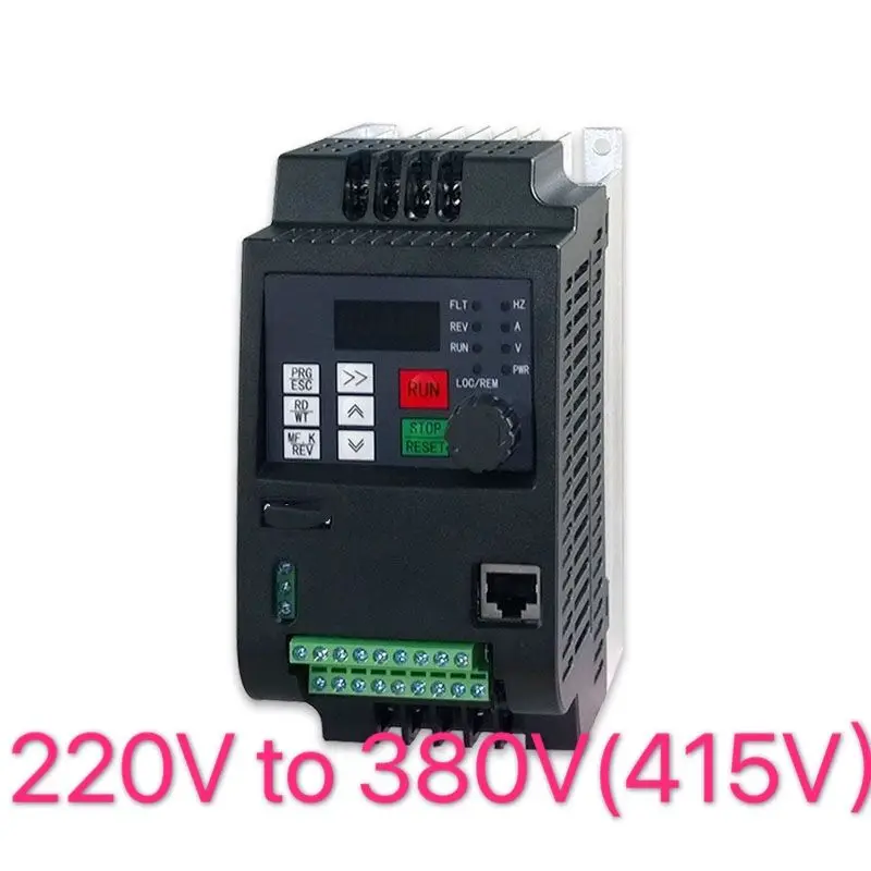 Jediný 1 3 tri fázy 220v 380v 2,2 kw vektor VFD VSD ac frekvenčného meniča invertor a konvertor