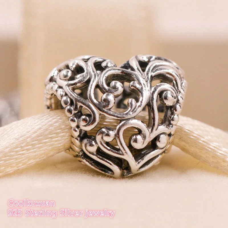 Jeseň 925 Sterling Silver Regal Srdce Kúzlo korálky Fit Pôvodnej Značky Kúzlo Náramok DIY šperky