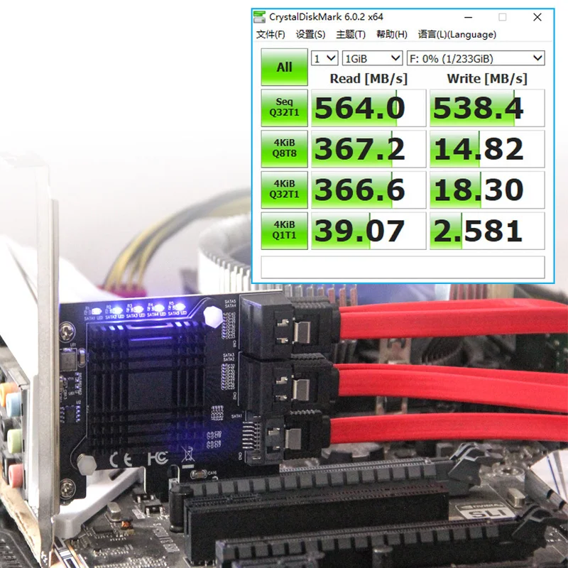 JMB585 Čip 5 Portu SATA 3.0 PCIe Rozširujúca Karta 4X Gn 3 PCI Express SATA Adaptér SATA 3 Prevodník s Chladič pre pevný disk SSD