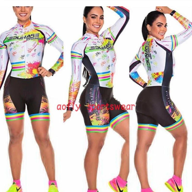 Kafitt dámske dlhý Rukáv oblečenie, cyklistické Triatlon vyhovovali Cyklistické Skinsuit nastaviť Maillot Ropa Ciclismo MTB bike jumpsuit lete