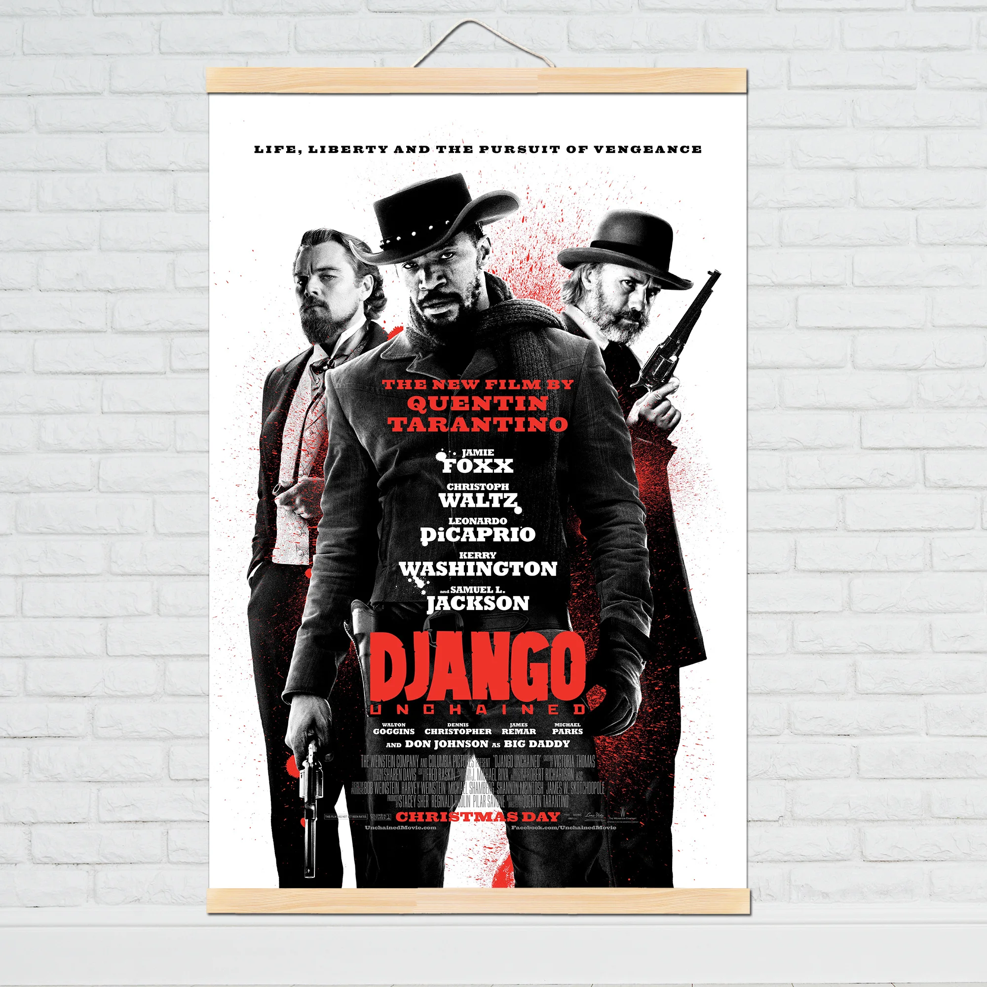 Klasické Filmové plátno Plagát Django Unchained Retro Umenie Výtlačkov Obrázkov Quentin Tarantino s masívneho dreva visí prejdite Plagáty