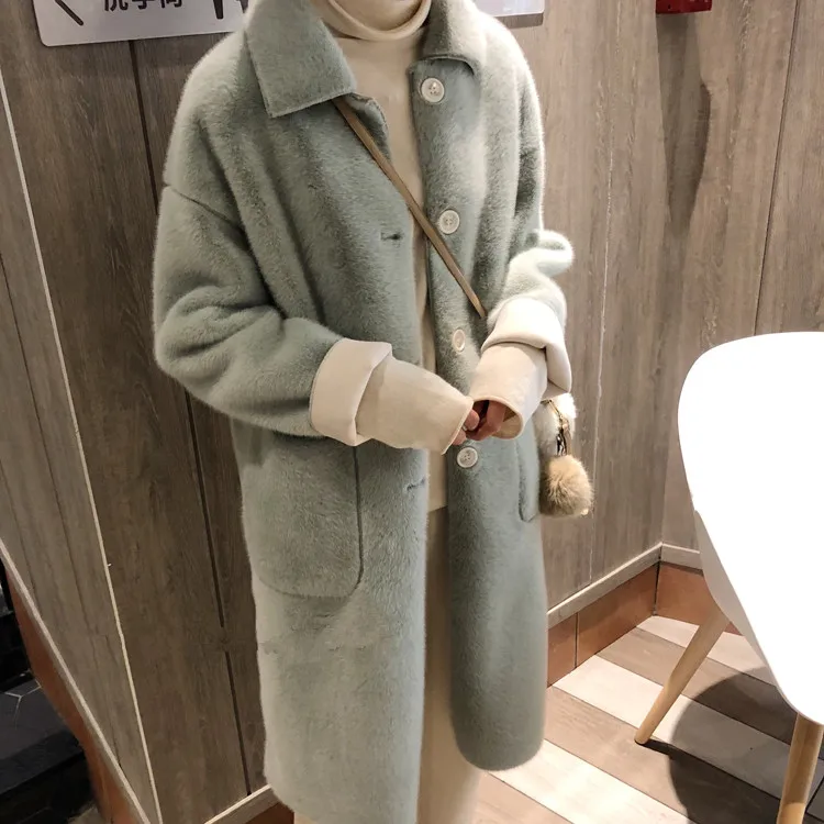 KMETRAM Umelú Kožušinu Kabát na Jeseň Zimná Bunda Ženy Oblečenie 2020 Faux Noriek Kožušiny Bunda Ženy kórejský Dlhý Výkop Coats Veste Femme MÔJ