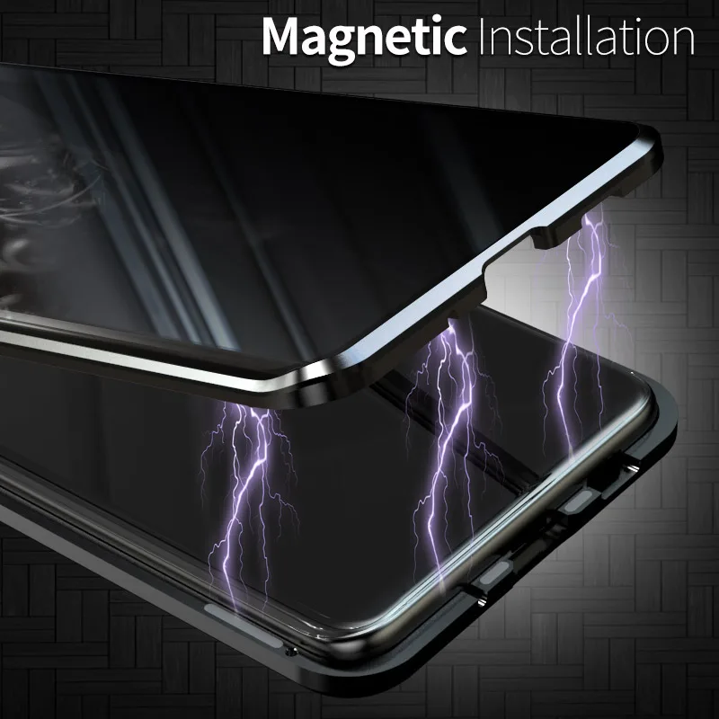Kovové Magnetické Tvrdeného Skla ochrany Osobných údajov Telefón puzdro pre Xiao Redmi Poznámka 9S 9Pro Max 8Pro 8T 9T K20 K30Pro Magnet Ochranný Kryt