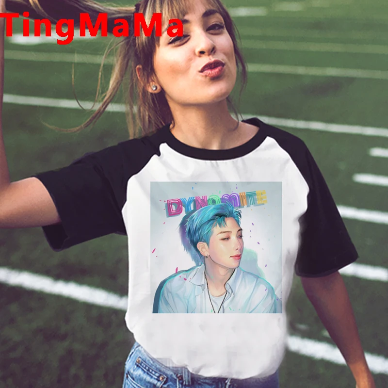 Kpop Dynamit T Shirt Ženy Kawaii Bangtan Chlapci Grafické Tees Ullzang Fashion T-shirt kórejský Štýl Unisex Letné Topy Tees Žena