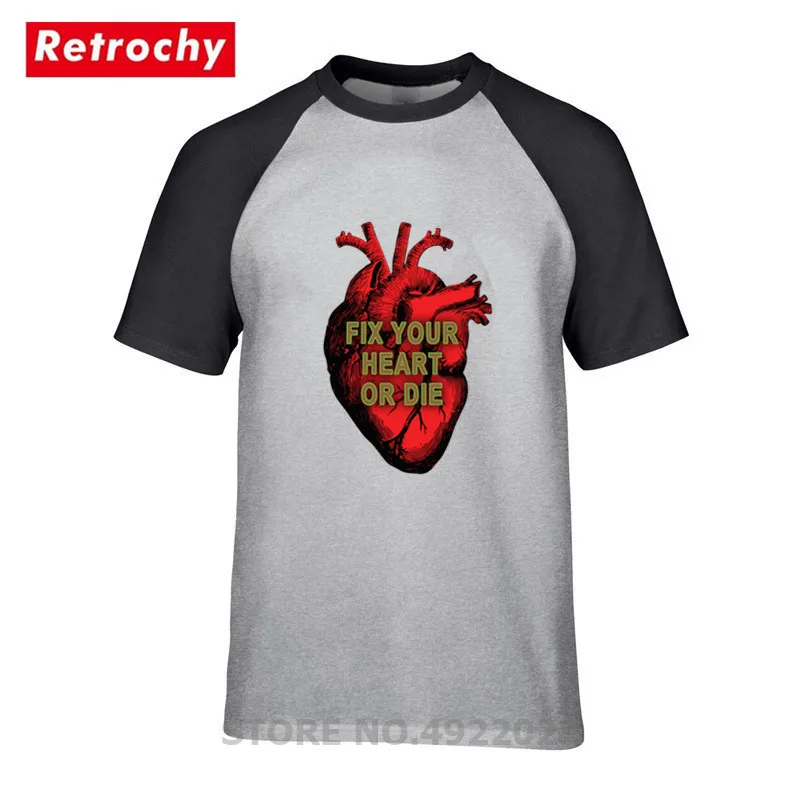 Kreatívny Dizajn Červené Srdce Tričko Letná Novinka Pre-Bavlna Opraviť Vaše Srdce, Alebo Zomrieť Twin Vrcholy T-Shirt Nové pánske 3D Vytlačené T Tričko