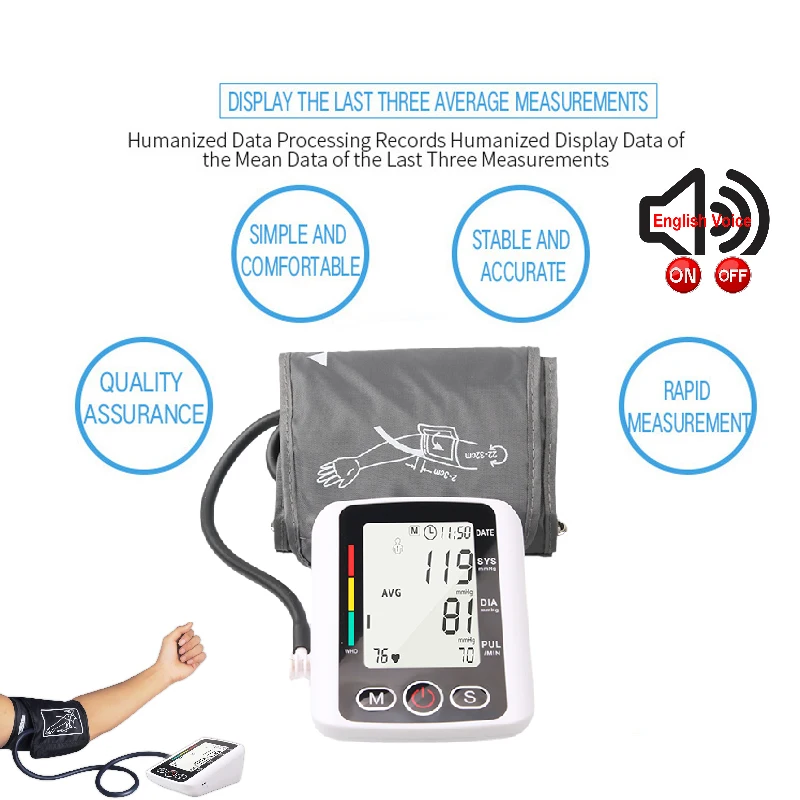 Krvný Tlak Monitor Rameno Krvný Tlak Meter Zariadenia, Zdravotnícke Zariadenia, Rameno Krvný Tlak Sphygmomanometer