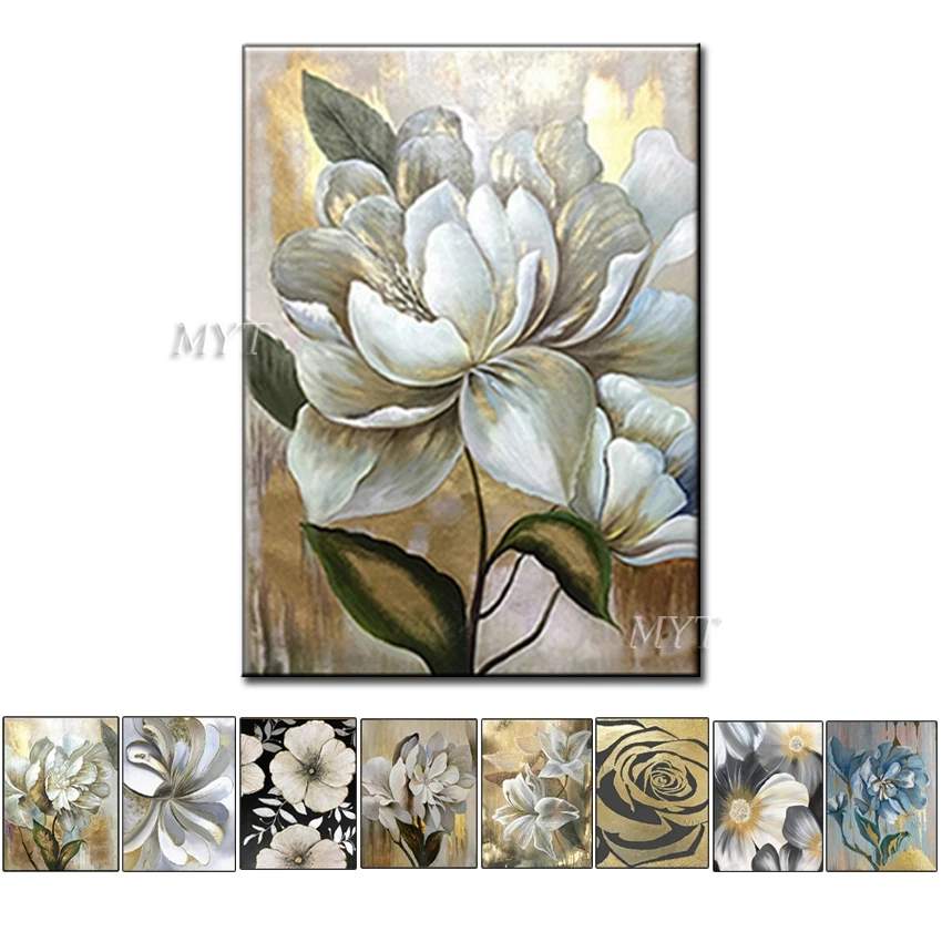 Kvitnúce Kvety rôznych Štýlov, ktoré Sú k Dispozícii Handpainted Wall Art Domova Moderný Obraz olejomaľba Na Plátne