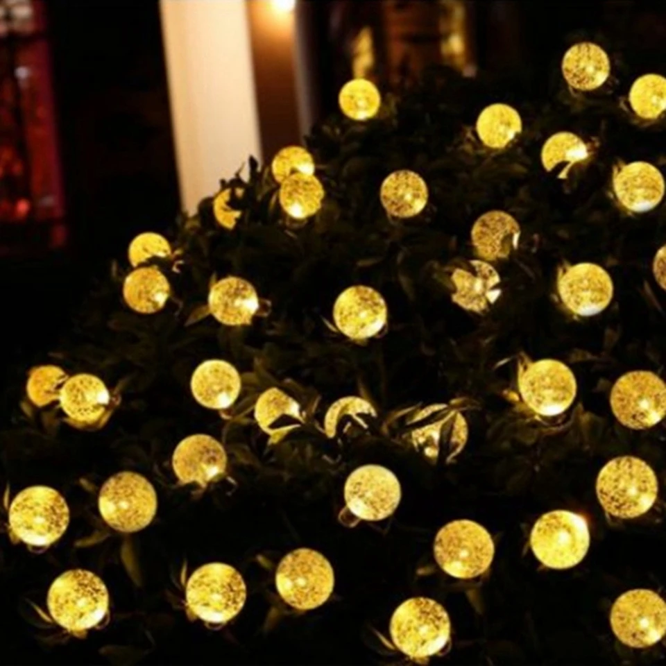 KZKRSR 5M 20LEDS Crystal Ball LED Reťazec, Svetlo, Solárny Panel Nepremokavé Vonkajšie String Víla Osvetlenie, Solárne Záhradné Osvetlenie, Lampy