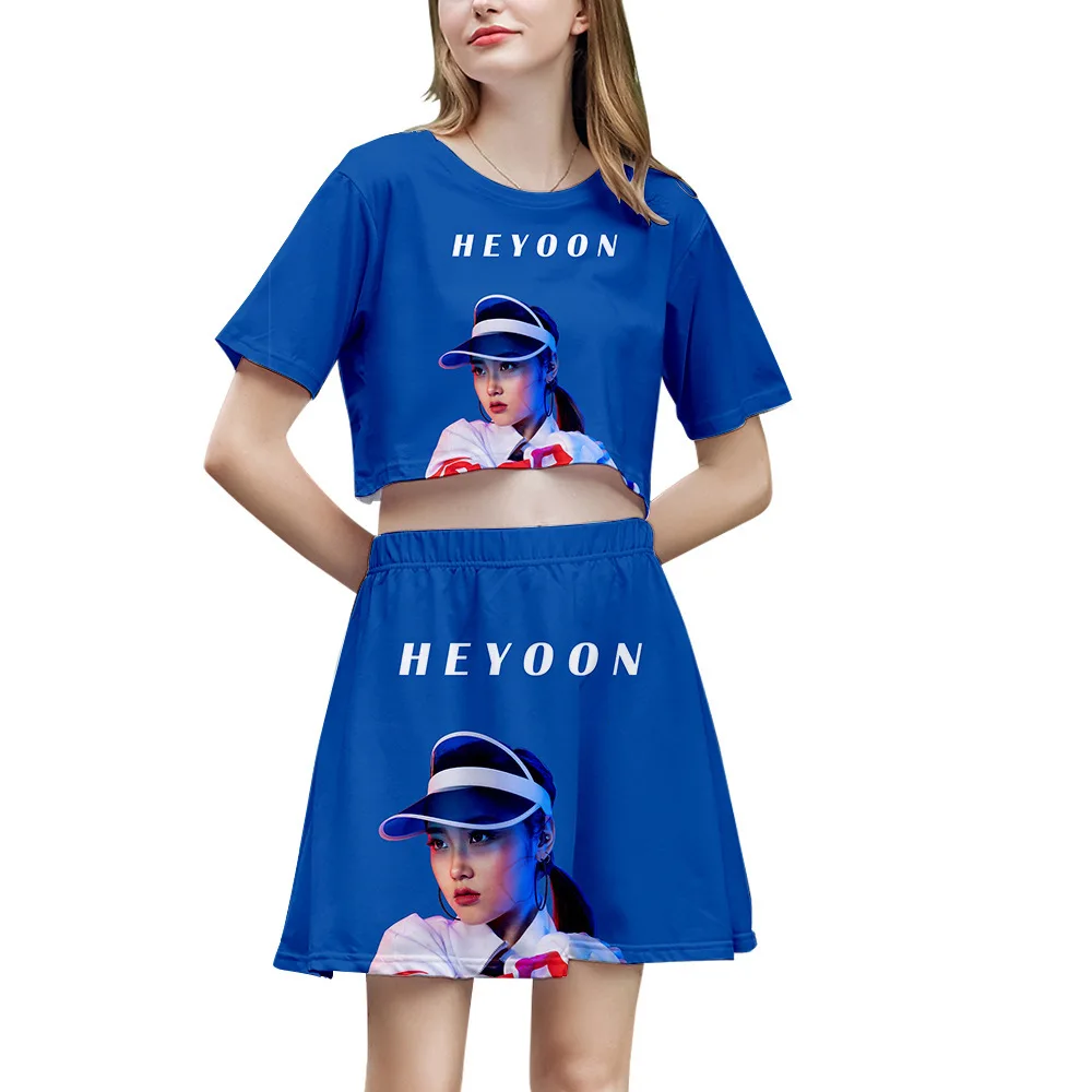 Kórejský Módne Teraz Spojených 3D Tlač Leto Dve Kus Ženy Plodín Hore a Sukne Oblečenie, Streetwear Oblečenie Kpop