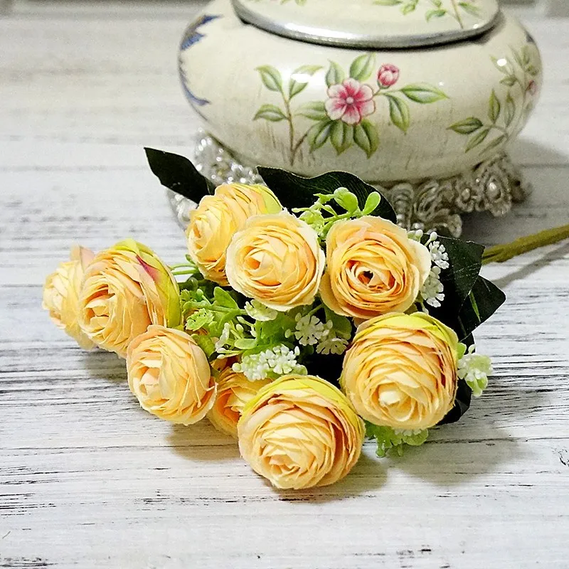 Kórejský štýl 10 tisíc vrstvy malých camellia umelé kvety, domáce dekorácie, ozdoby fotografie rekvizity príručka diy váza