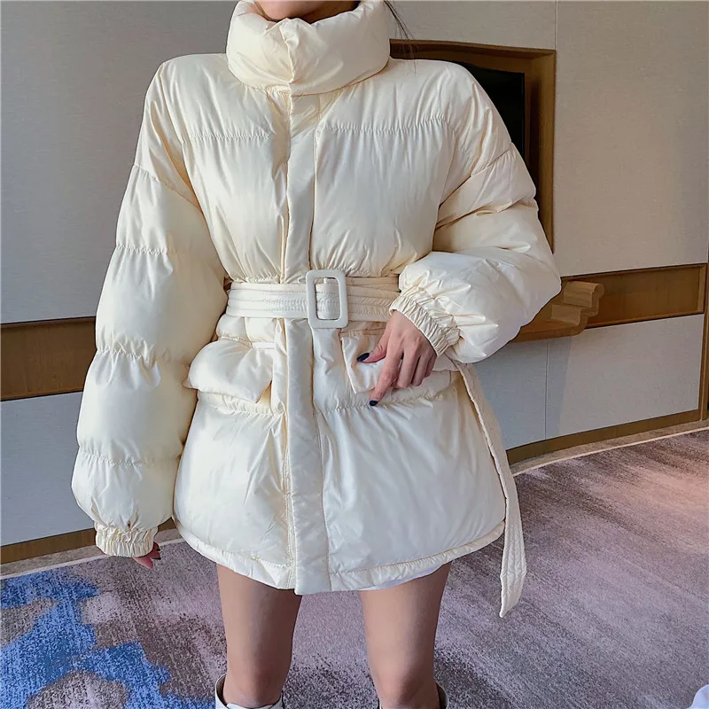 Kórejský Štýl, Voľné Strednej Dĺžky Vetrovka Kabát Pre Ženy Odbornej Temperament Vonkajšie Teplé Kabáty Farbou Zimné Oblečenie