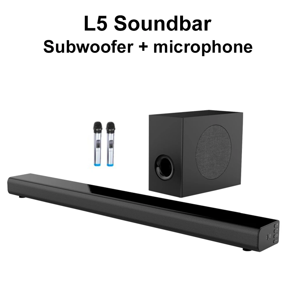L5 Reproduktor Bluetooth Reproduktor, Subwoofer BASS Bezdrôtový Mikrofón Bluetooth zariadenia SoundBar pre Domáce TELEVÍZNE Karaoke Systém L5 SoundBar