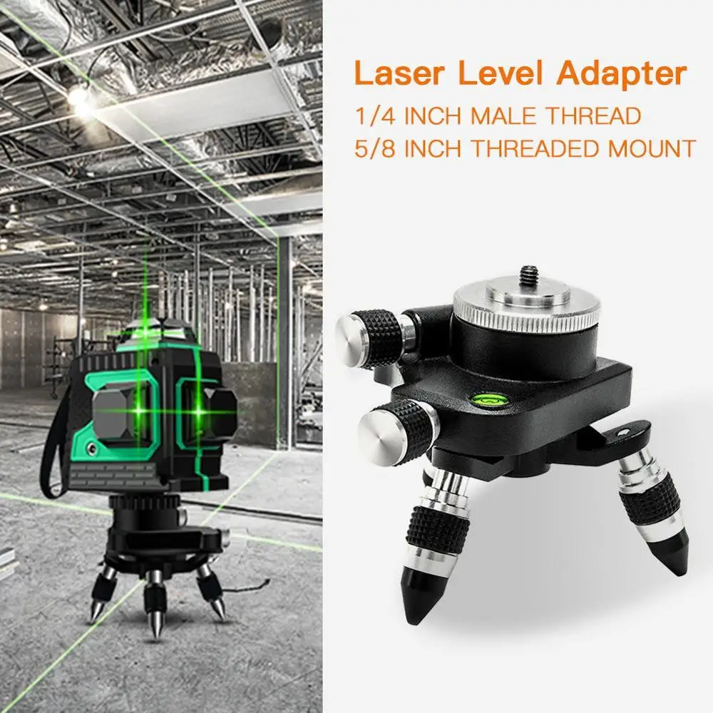Laser Úrovni Adaptér, Kovové 360-Stupňové Otáčanie Základňu pre Laserové Úrovni Statív Konektor 1/4 Závitom Mount a Horizontálne Bublina Mic