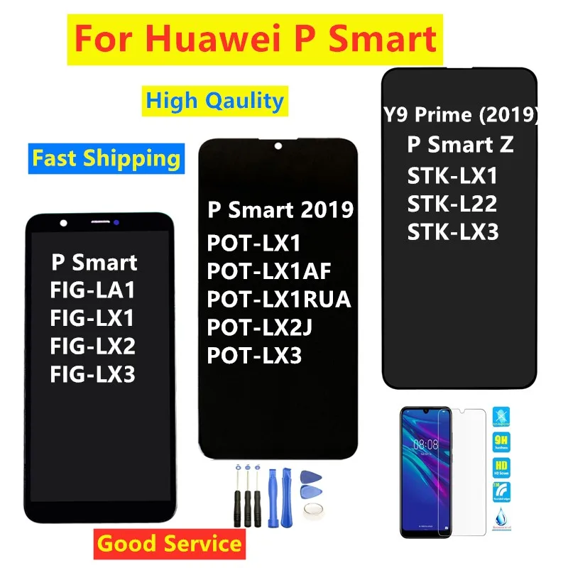 LCD Displej, Senzor Pre Huawei P Smart OBR-LX1 LX2 LX3/ P Smart Z Y9 Prime 2019 / P smart 2019 POT-LX1AF Dotykový Displej Montáž