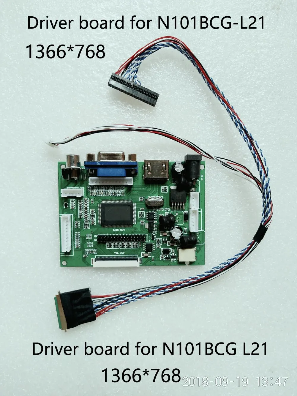 LCD Ovládač rada Pre N101BCG-L21 Vyhradená Display Driver Rada 1366*768 HDMI, VGA, AV