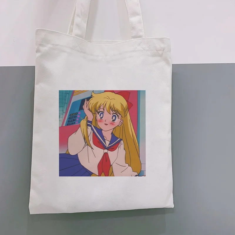 Letné Crossbody Ženy Taška Veľká Kapacita Bežné Ramenný Plátno Tašky Harajuku Cartoon Ulzzang Sailor Moon Kabelka Zábavné Kabelku