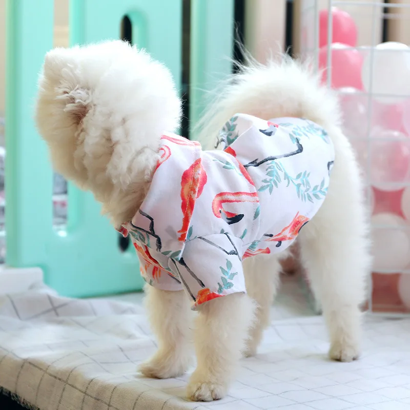 Letné Psa Oblečenie Bavlna Priedušná Psa Tričko Tlač Oblečenie Pre Malé Psy, Havajský Štýl Vhodný Pre Chihuahua Košele