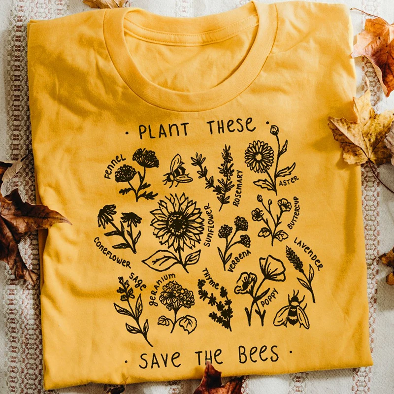 Letné Rastlín Tieto Harajuku Tričko Žlté Módne Topy Bežné tričká Ženy Krátky Rukáv dámske tričká 2020 Vytlačené Oblečenie