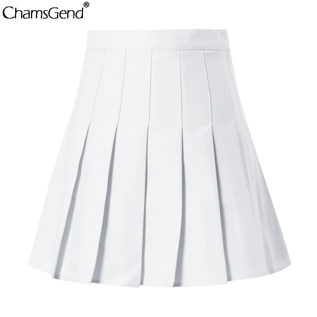 Letné Skladaný Saténové Sukne Módne Pevné Vysoký Pás Tenký Mini Sukne dámske Ležérne Tenis Sukne Školských Prázdnin 2020 Jupe Femme