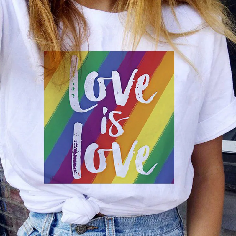 Lgbt t shirt lesbickej Láske Výhry ženy, bisexuáli tričko gay ženská láska je láska lesbické rainbow t-shirt top tee femme ulzzang 90. rokov