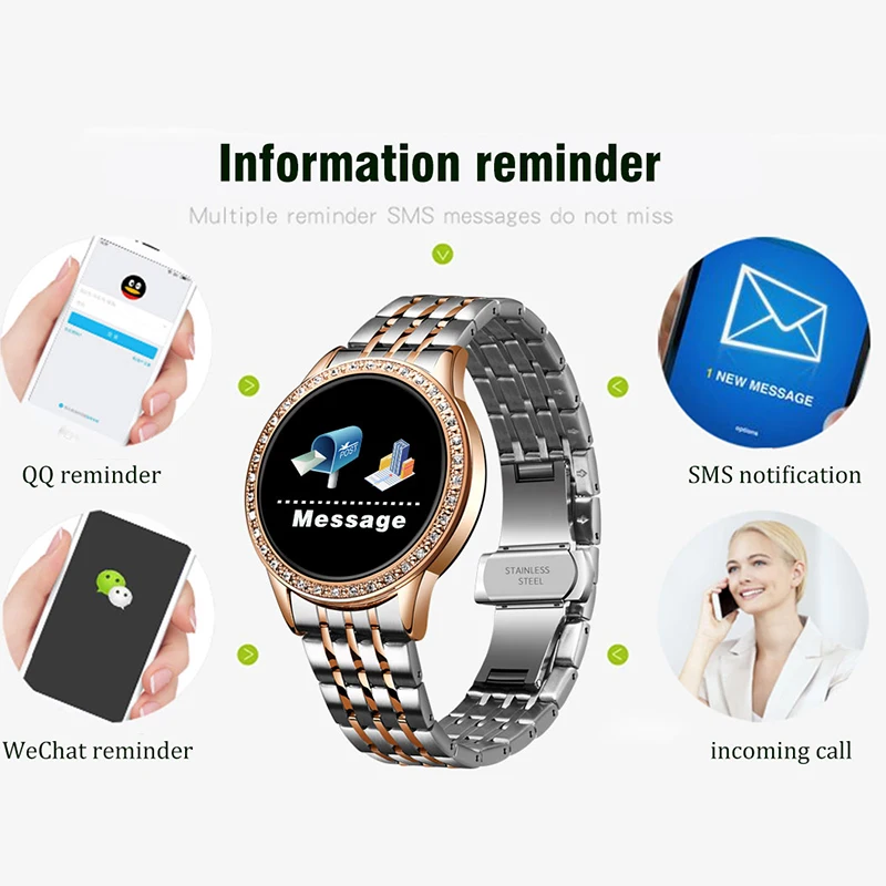 LIGE Nové Inteligentné Hodinky Ženy, Vodotesný IP67 Srdcovej frekvencie, Krvného Tlaku Monitor Bluetooth Android IOS Fitness Tracker Smartwatch