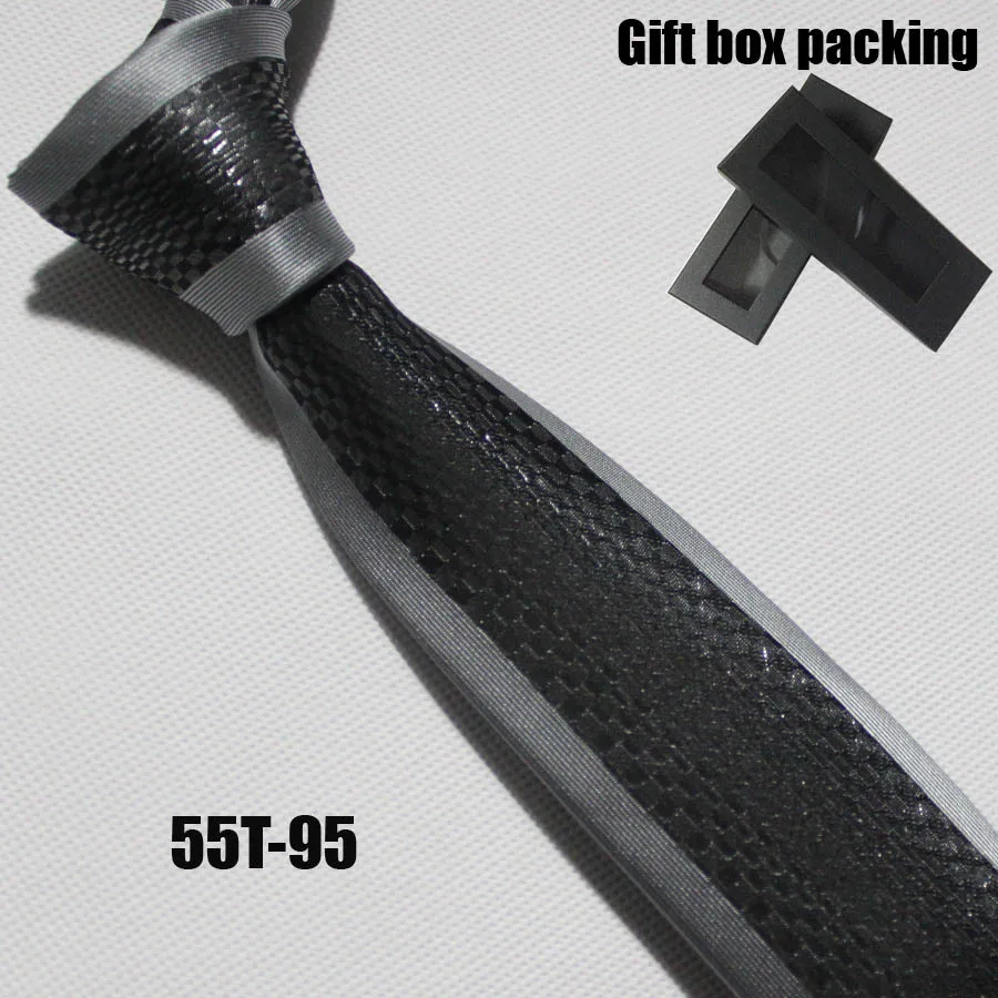 Lingyao designer Chudá kravatu Jedinečný panel kravata striebra hranicu s black plaids gravata v darčekovej bix