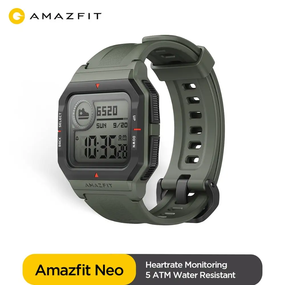 Loď Rýchlu Loď Versión globálne Amazfit Neo Smartwatch 28 días Duración de la batería Diseño retro 5ATM 3 modos deportivos Pišta d