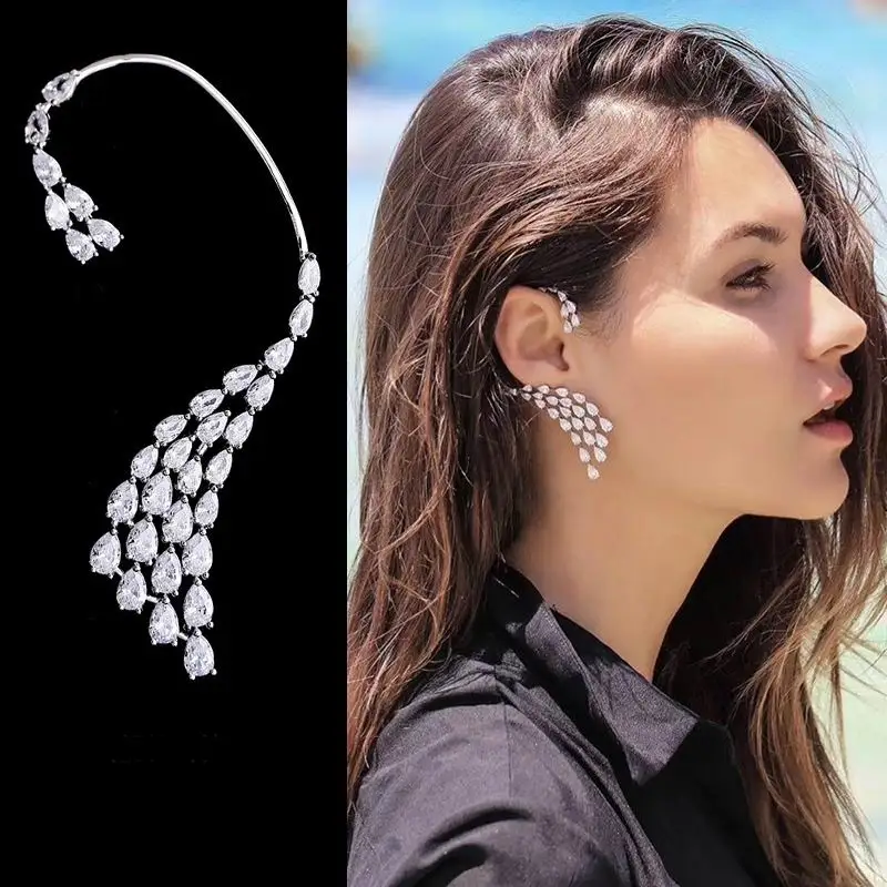 Luxusné Zirkón Veľké Visiace Náušnice 2020 Nové Šperky Osobnosti Vyhlásenie Módne Ucho Putá Earings