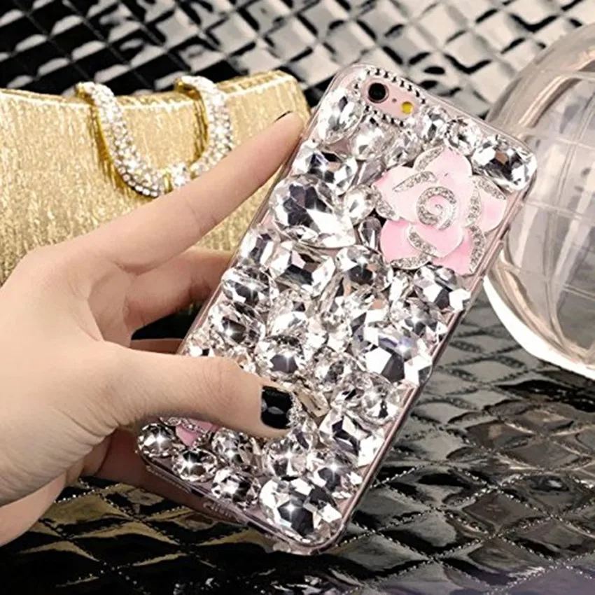 Luxusný 3D Bling Drahokamu Kryštál Diamantu Fox a Korunu Mäkké Späť Telefón puzdro Pre iPhone 11 12 Pro MAX XS XR 6 7 8 PLUS