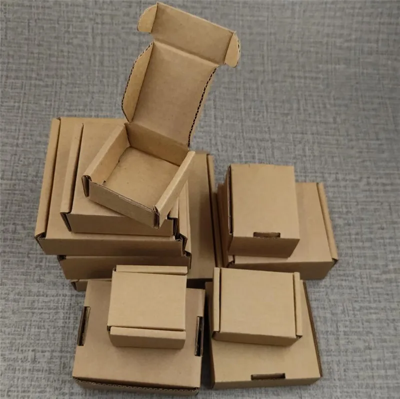Malé Kraft Papier, Vlnitý Box Pribrala Doprava Poštových Papierovej Krabičke, Hnedá Balenie Šperkov Darčekovej Krabičke