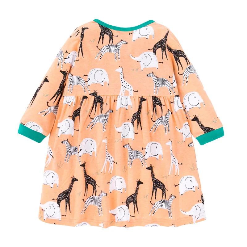 Malý maven Dievčatá Vianočné Šaty pre Dievčatká Dovolenku Šaty Zvierat Žirafa Deti Dlhý Rukáv Šaty pre Bavlna Detí Šaty