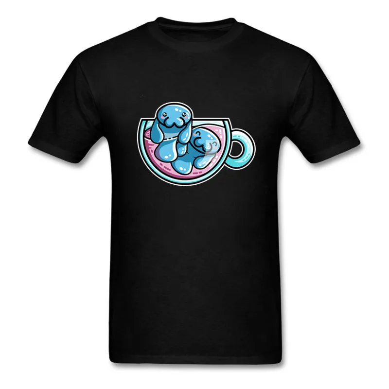 Manatee čaj slovná hračka T-Shirts roztomilý blobfish Tee Tričko kawaii blob ryby nápoj čaj napájačiek T Shirt Mnoho Tvárí Blobfish Tričko