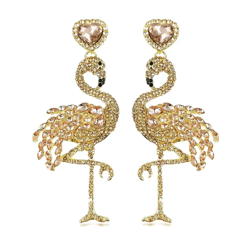 MANILAI ZA Crystal Flamingo Drop Náušnice Ženy Veľké Vyhlásenie Náušnice Dievčatá 2020 Módne Party, Svadba Nevesta Luxusné Šperky