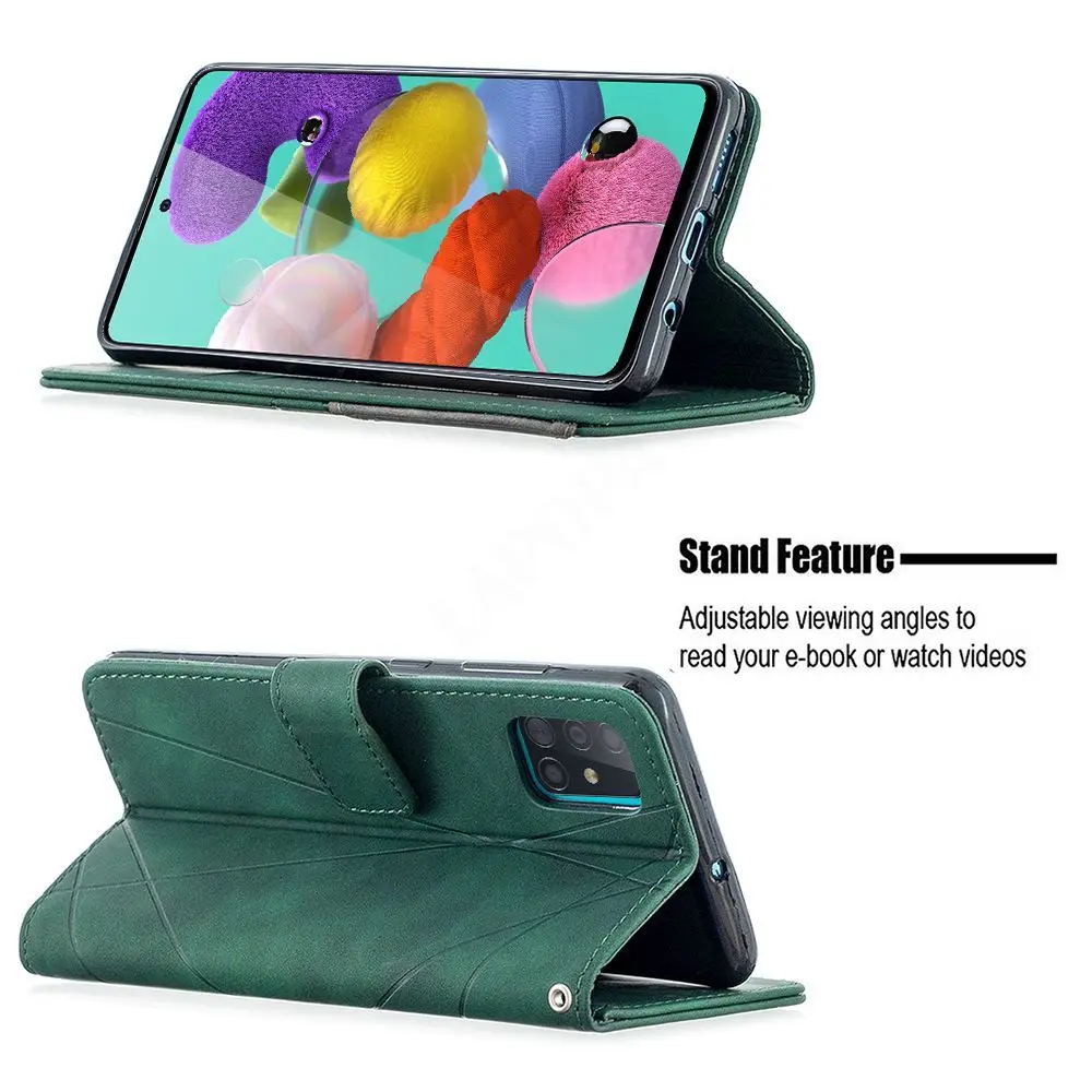 Matný Farebný Kontrast Flip Peňaženky obal pre Samsung Galaxy A71 A70 A51 A50 A40 A41 A21S A20e A20 A30 A10 Držiteľa Karty Kožený Kryt
